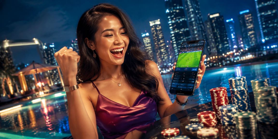 Pemain menyemak odds perlawanan sukan di Petaling Jaya menggunakan telefon pintar
